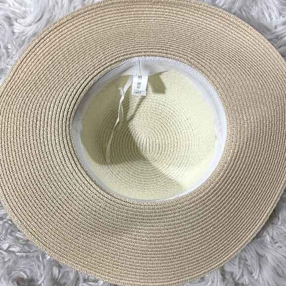 HAT wide brimmed 2 colors bow detail adjustable with drawstring size 56cm - Picture 6 of 11